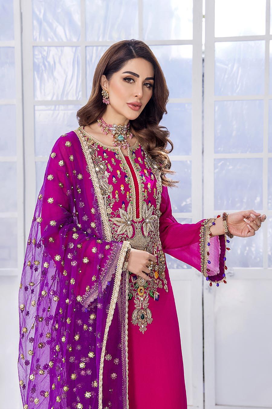 Luxury Pret with Dabka Hand Work on Crinkle Chiffon
