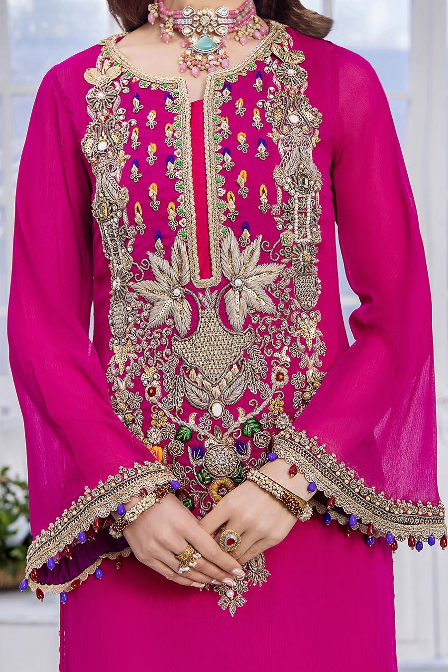 Luxury Pret with Dabka Hand Work on Crinkle Chiffon