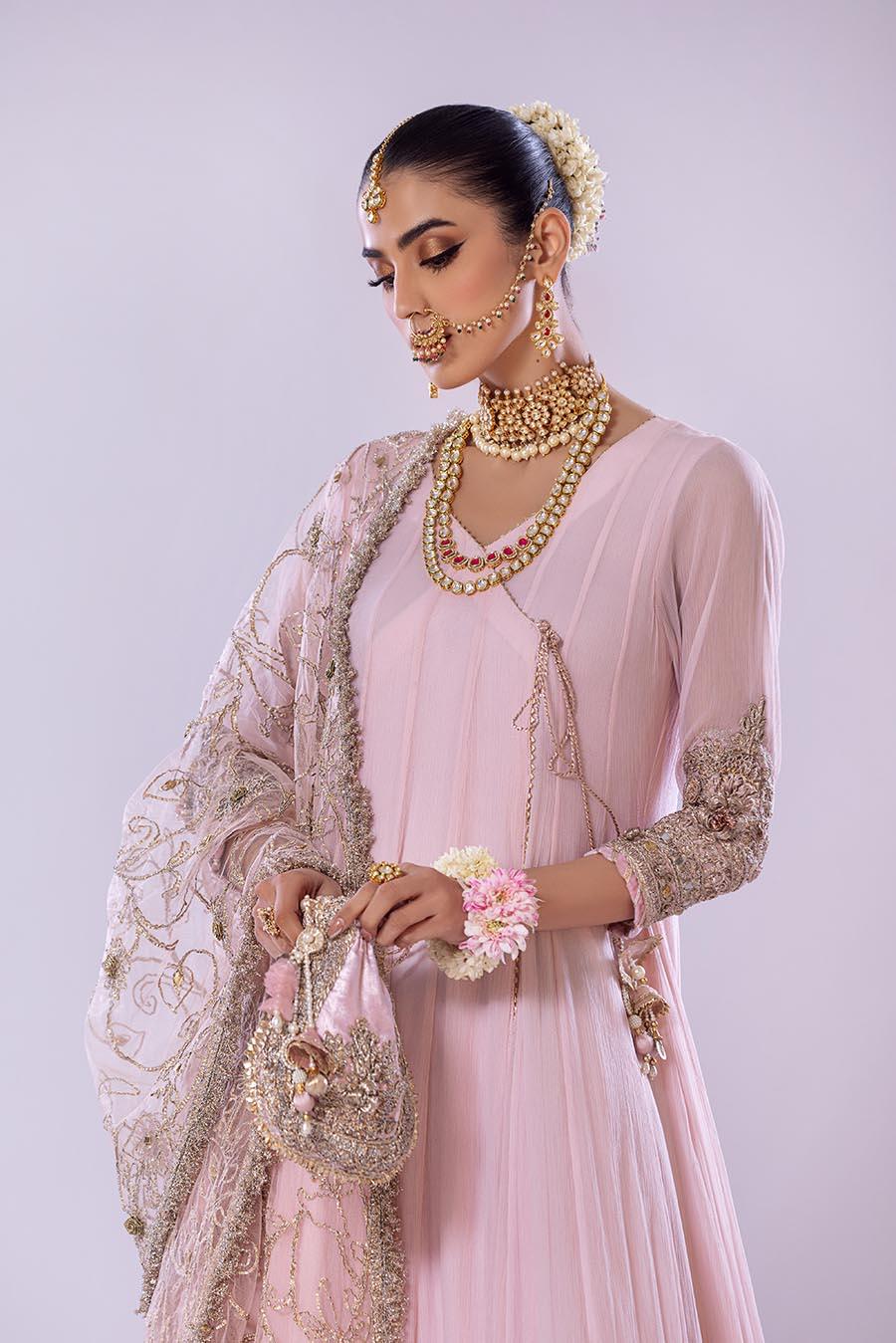 Hand Embroidered Chiffon Sharara Suit | Wedding Wear ( EC108 )
