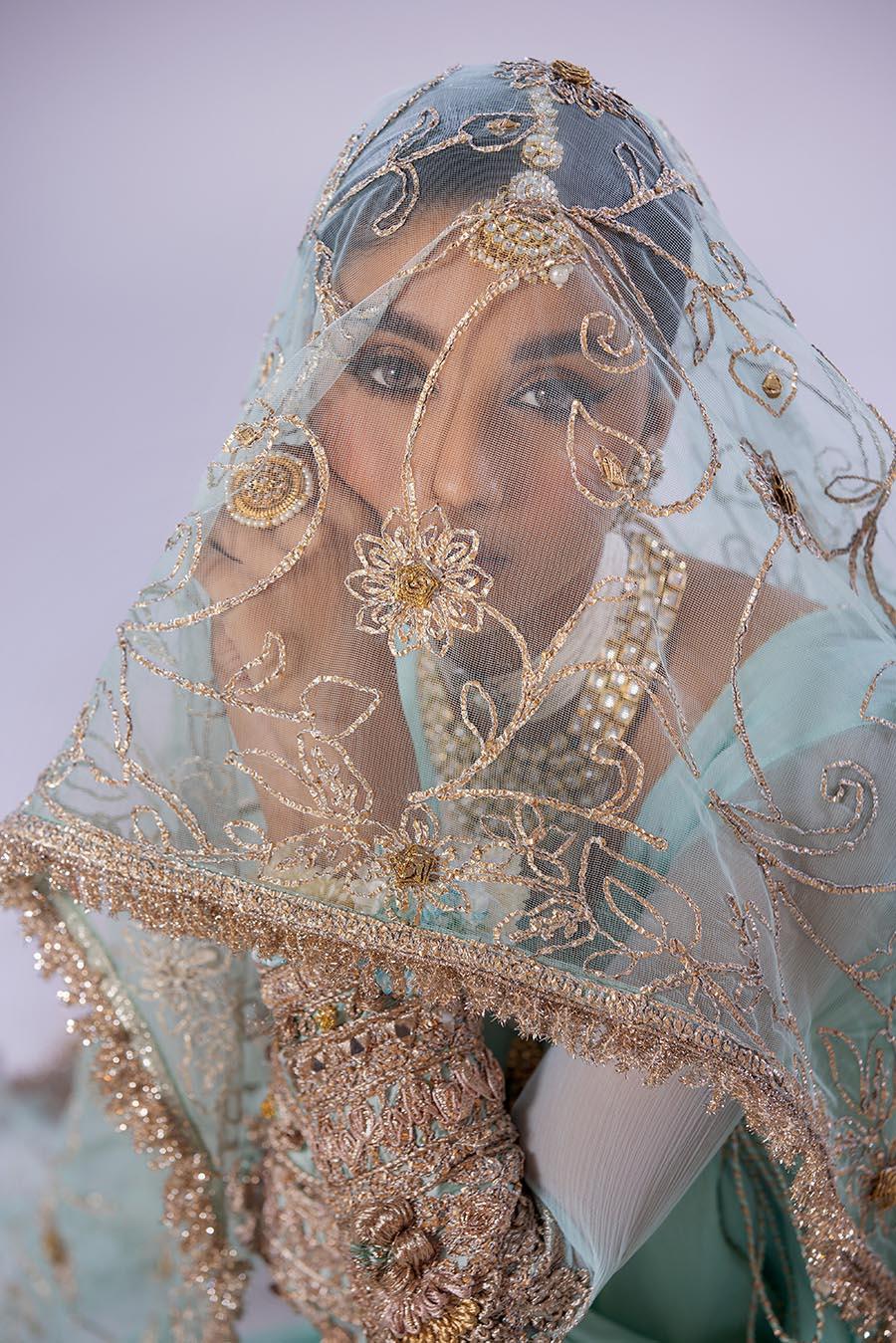 Hand Embroidered Chiffon Sharara Suit | Wedding Wear ( EC107 )