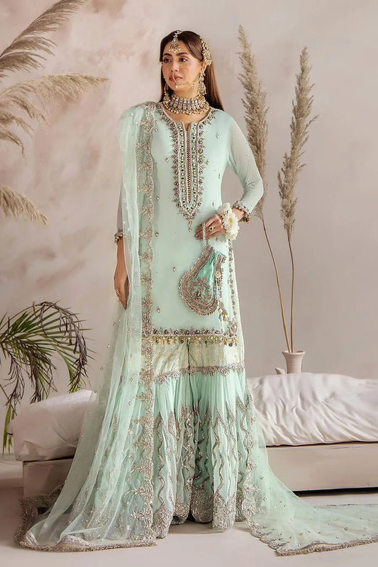 Luxury Hand-Embroidered Crinkle Chiffon Shirt