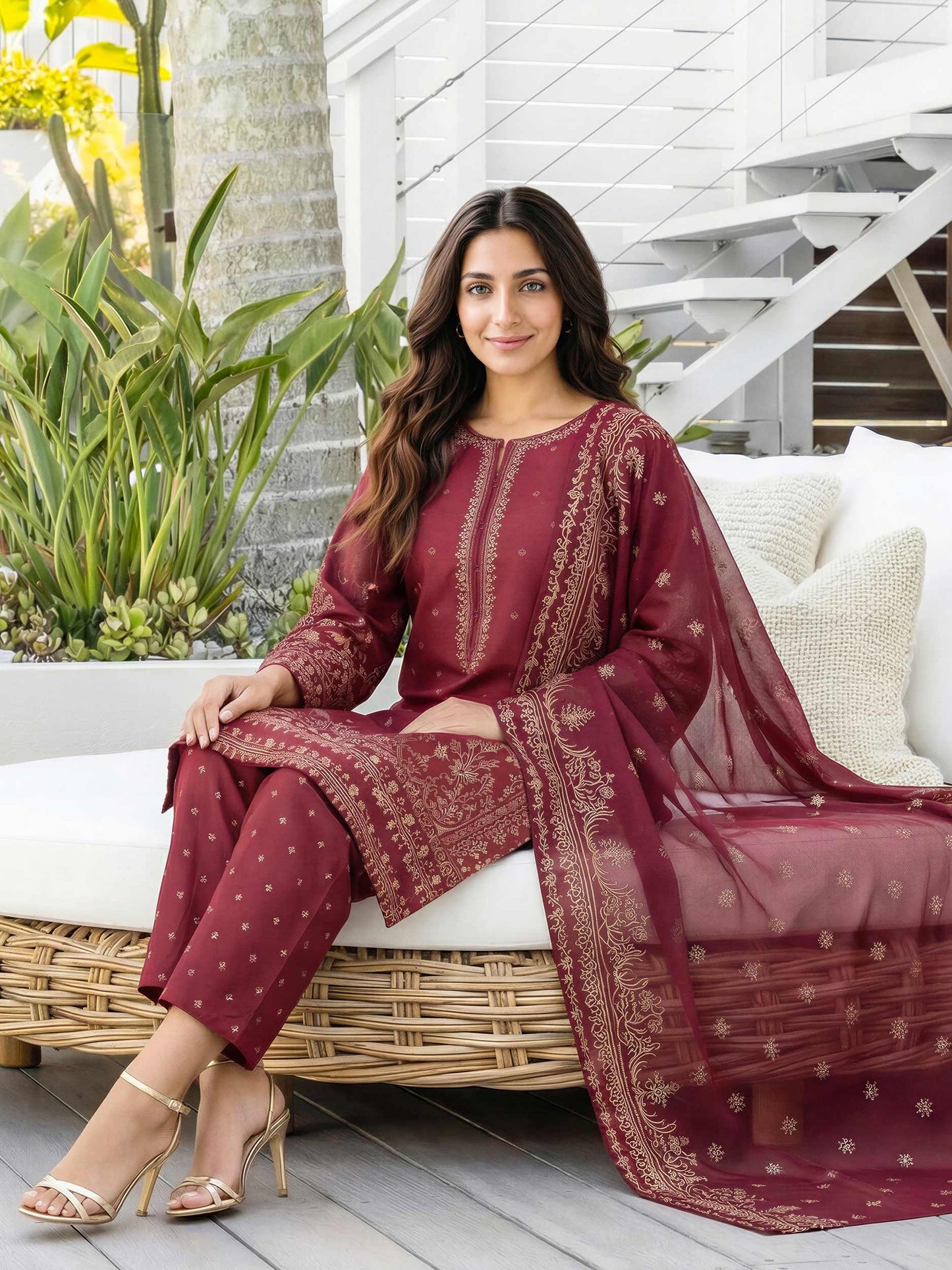 3 Piece Lawn Suit- Printed (Stitched)