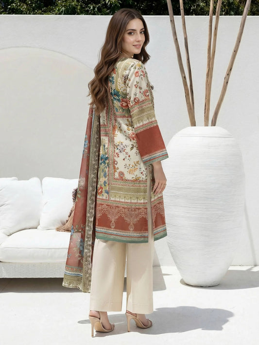 3 Piece Lawn Suit- Printed (Stitched)