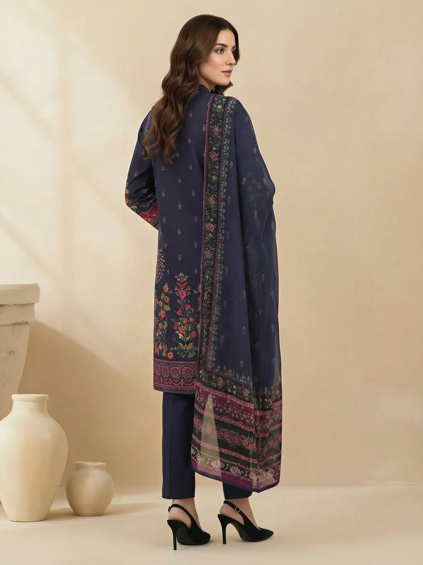 3 Piece Lawn Suit- Printed (Stitched)