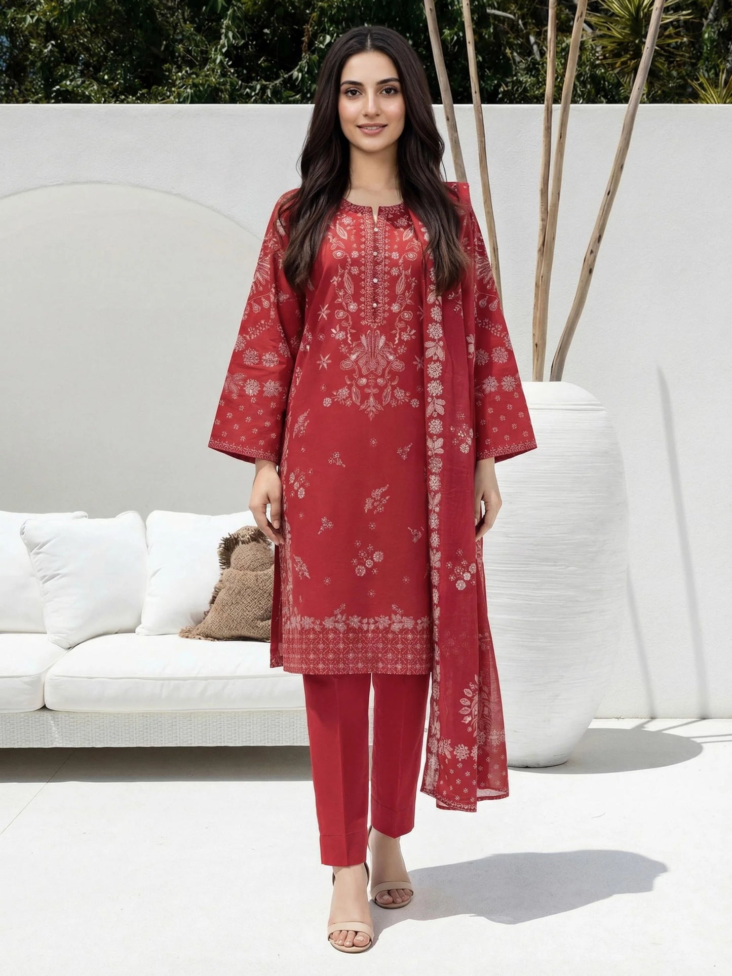 3 Piece Lawn Suit- Printed (Stitched)