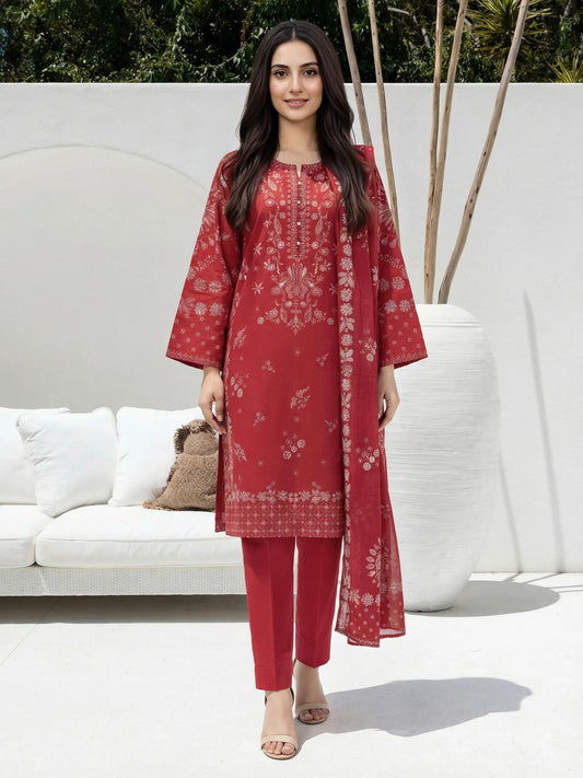 3 Piece Lawn Suit- Printed (Stitched)