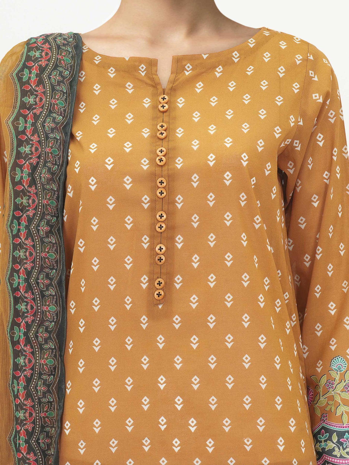 3 Piece Lawn Suit- Printed (Stitched)