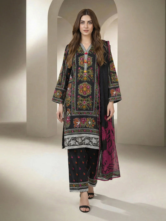 3 Piece Lawn Suit- Printed (Stitched)