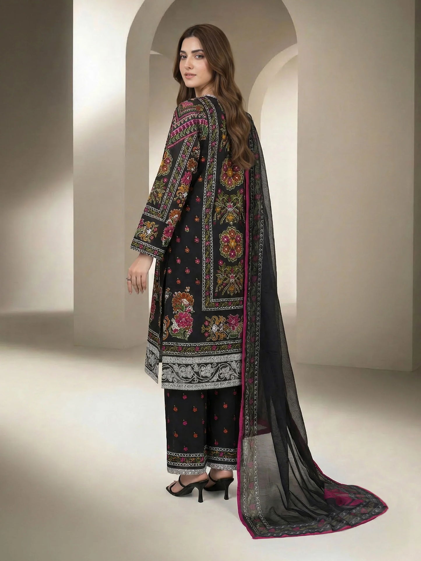 3 Piece Lawn Suit- Printed (Stitched)
