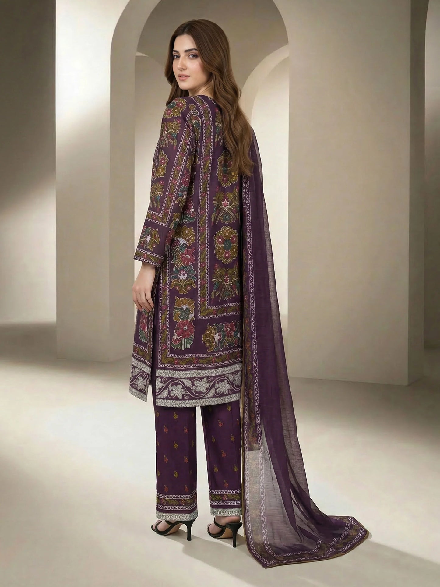 3 Piece Lawn Suit- Printed (Stitched)