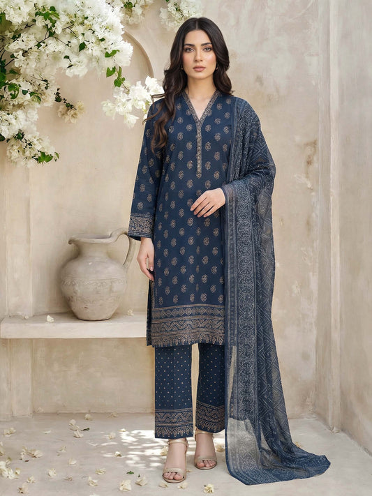 3 Piece Lawn Suit- Printed (Stitched)