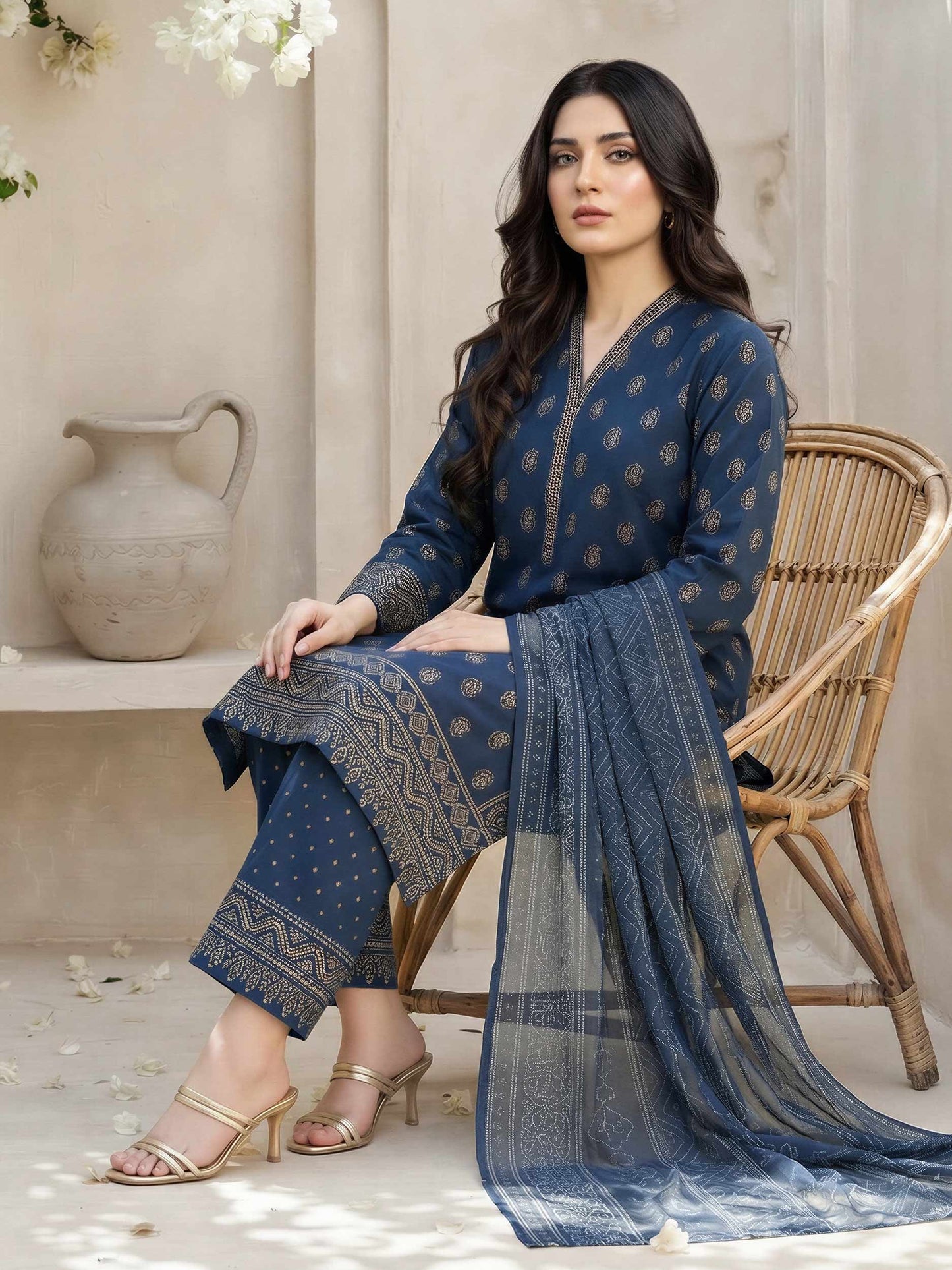 3 Piece Lawn Suit- Printed (Stitched)