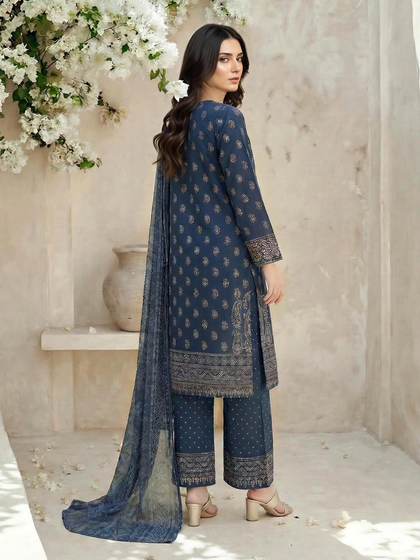 3 Piece Lawn Suit- Printed (Stitched)