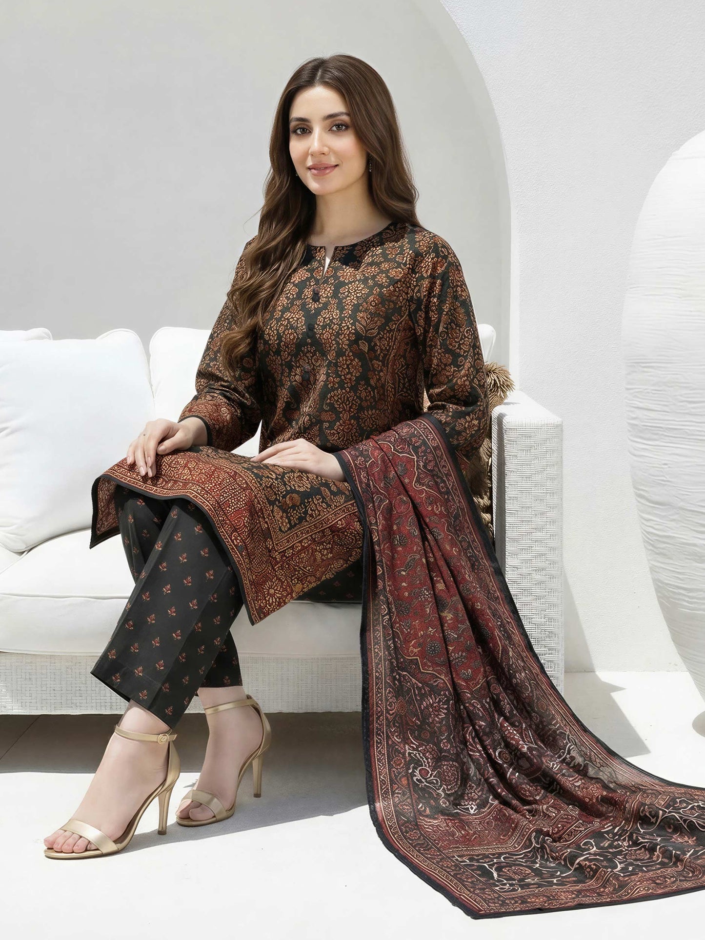3 Piece Lawn Suit- Printed (Stitched)
