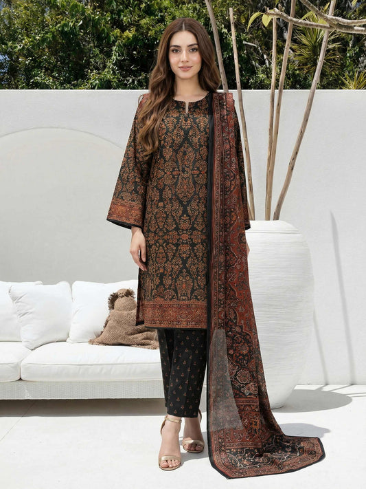 3 Piece Lawn Suit- Printed (Stitched)