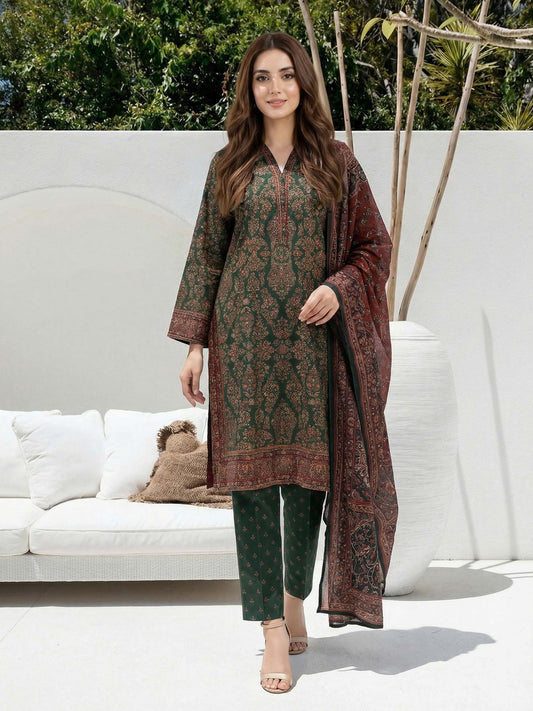 3 Piece Lawn Suit- Printed (Stitched)