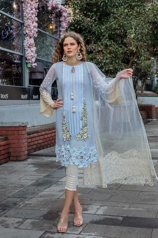 Fancy Lawn 3 Piece Stitched Shalwar Kameez (Style 2) - Shalwar Kameez by Eastern Clozet