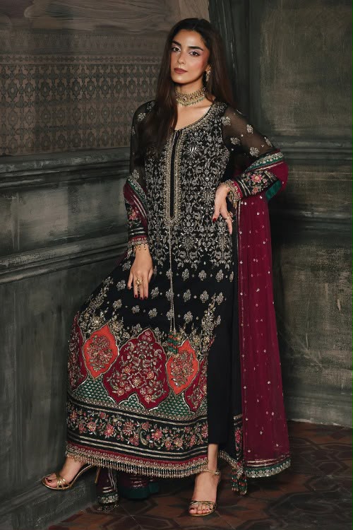 Luxury Chiffon Suit with Adda Work & Net Dupatta