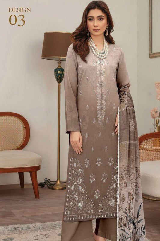 Embroidered Lawn Suit with Chiffon Dupatta