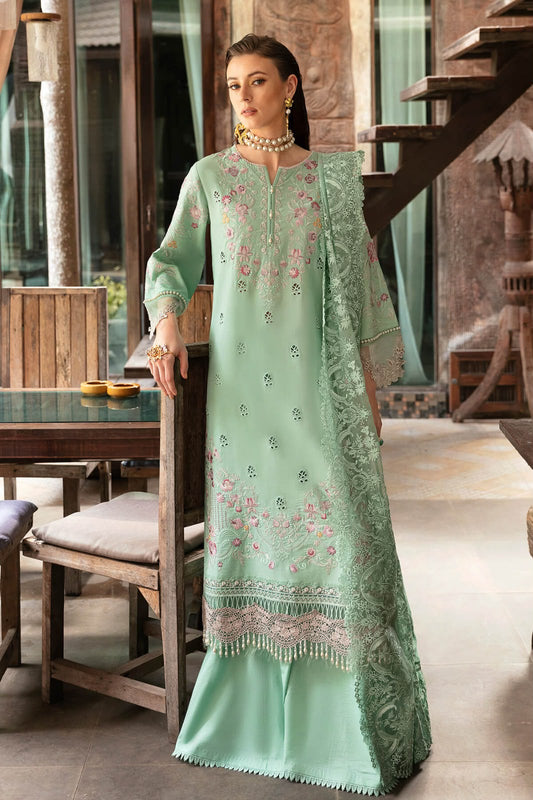 Imrozia Fancy Embroidered Lawn 3 Piece Suit – Mint Green