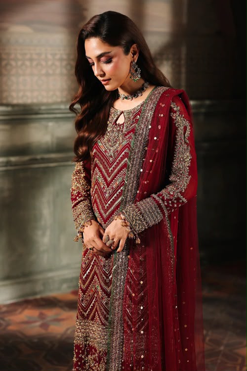 Luxury Chiffon Suit with Adda Work & Net Dupatta