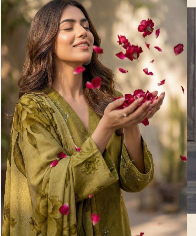 Embroidered Lawn Suit with Chiffon Dupatta