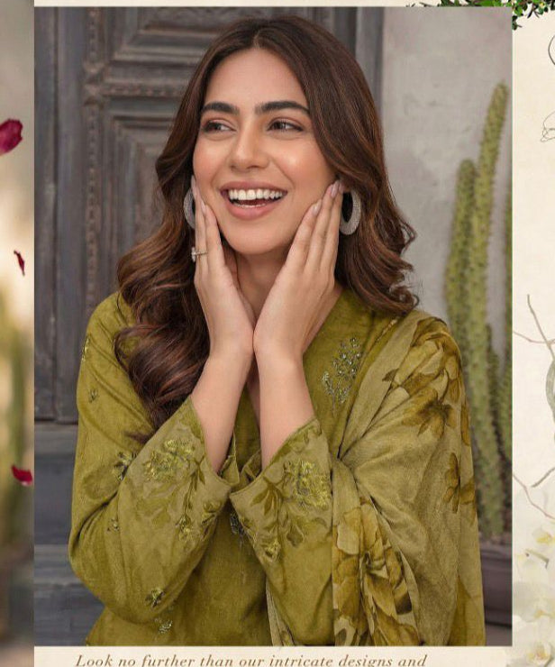 Embroidered Lawn Suit with Chiffon Dupatta