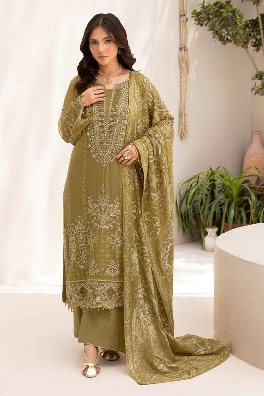 Embroidered Chiffon Suit with Sequins & Hand Embellished Organza ( EC116 ) - Pakistani Designer Outfit by Eastern Clozet