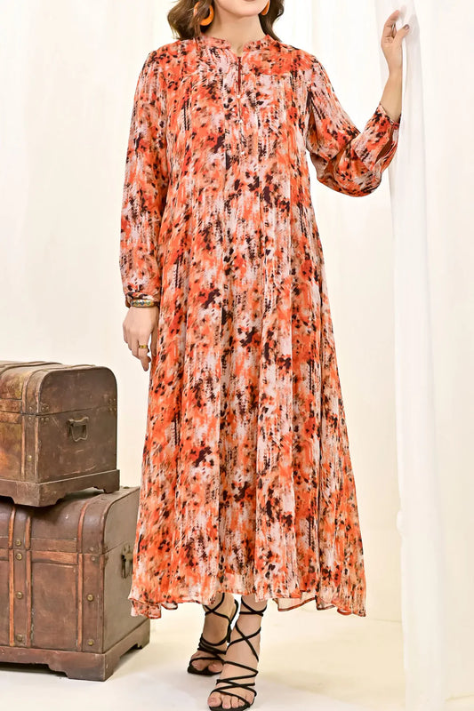 Rafia Luxury Printed Chiffon Shirt – Exclusive Summer Collection | Shirt Only