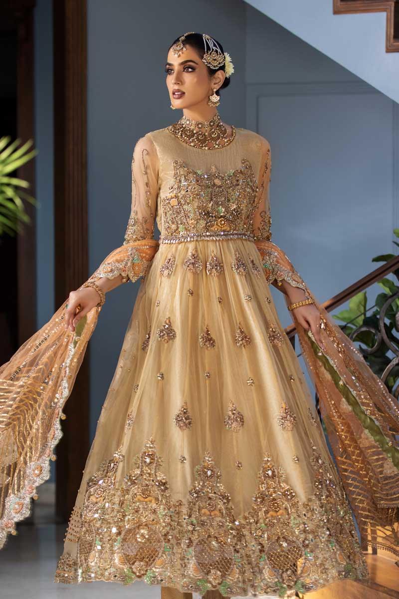 Ready-to-Wear Hand Embroidered Net Ensemble with Jamawar Trousers