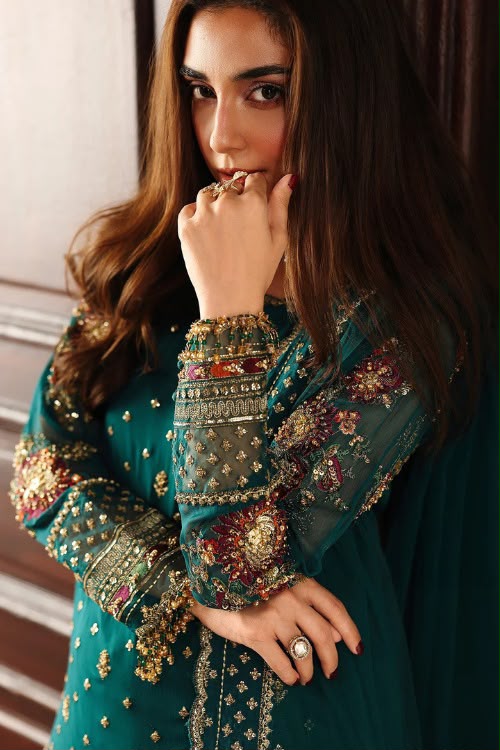 Luxury Chiffon Suit with Adda Work & Net Dupatta