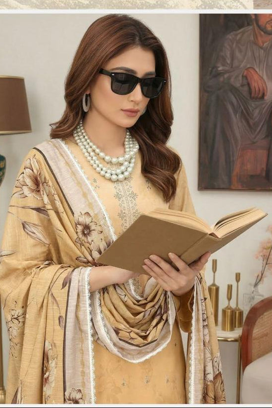 Embroidered Lawn Suit with Chiffon Dupatta