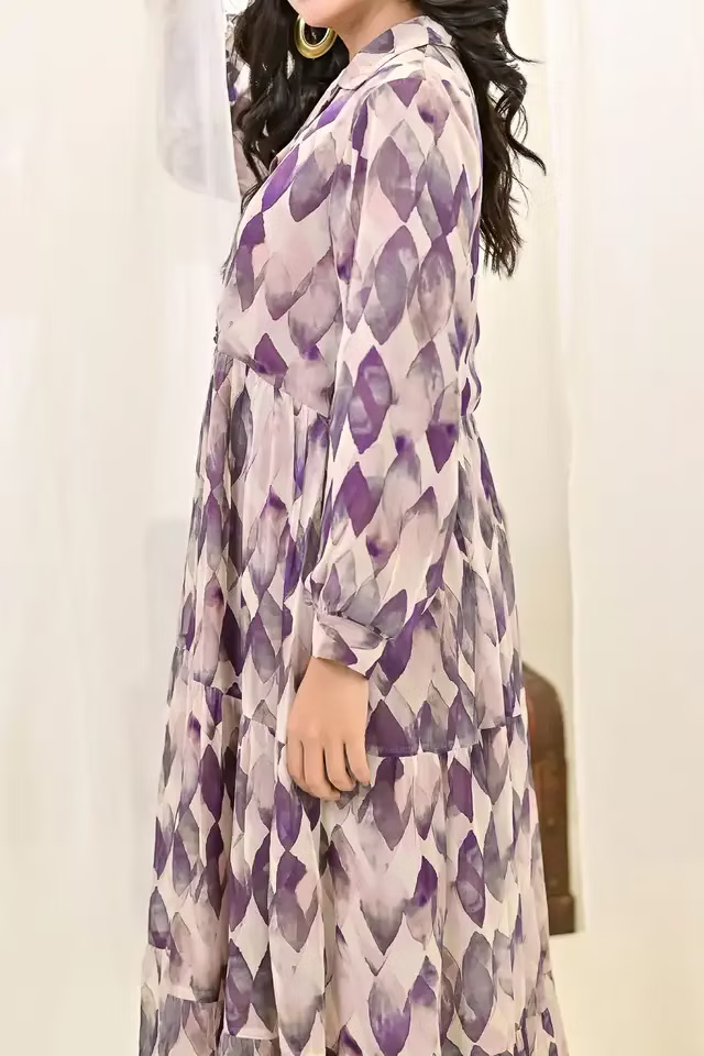 Rafia Luxury Printed Chiffon Shirt – Exclusive Summer Collection | Shirt Only