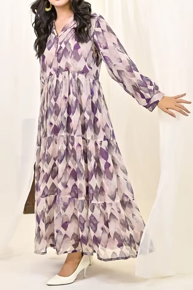 Rafia Luxury Printed Chiffon Shirt – Exclusive Summer Collection | Shirt Only