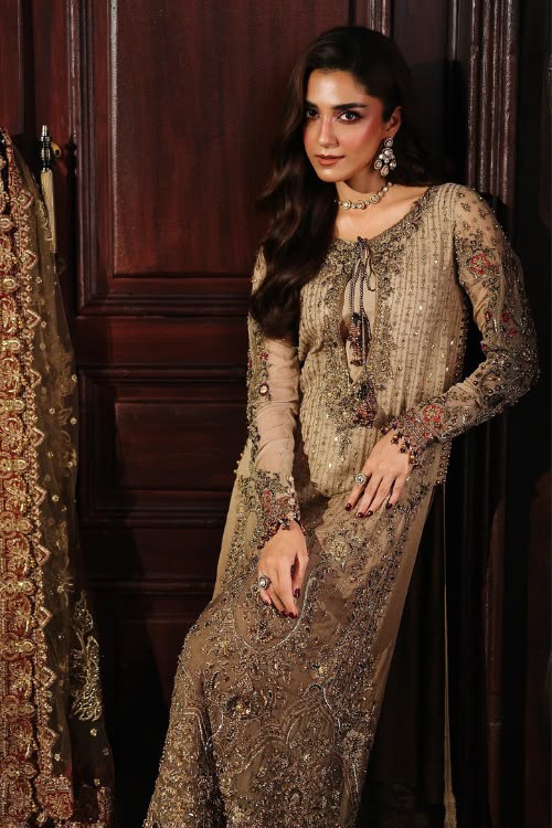Chiffon Suit with Adda Work, Raw Silk Trouser & Net Dupatta