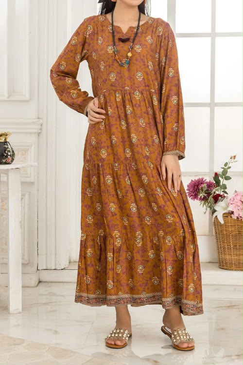 Rafia Printed Flared Maxi Dress – Luxury Casual Wear