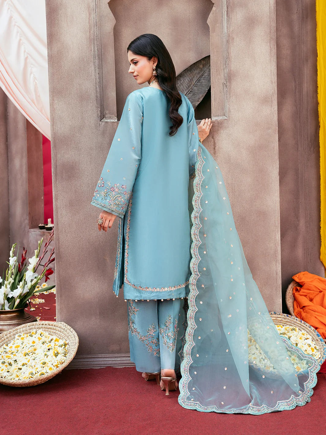 Allys Sheesha Silk Hand work and Embroidered