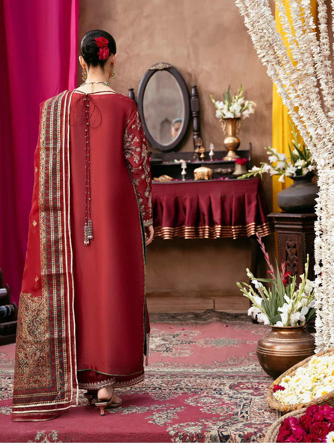 Allys Sheesha Silk Hand work and Embroidered