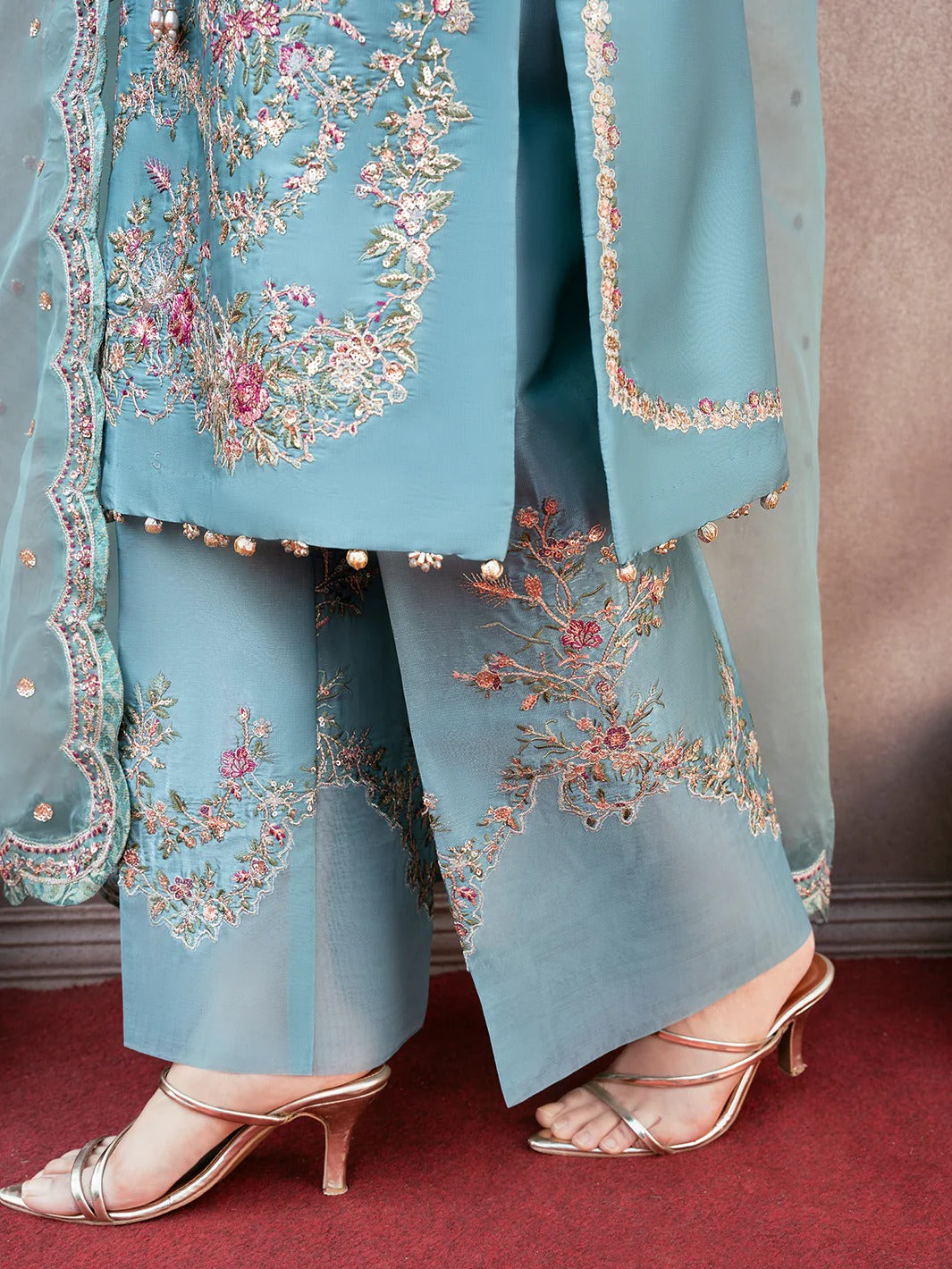 Allys Sheesha Silk Hand work and Embroidered