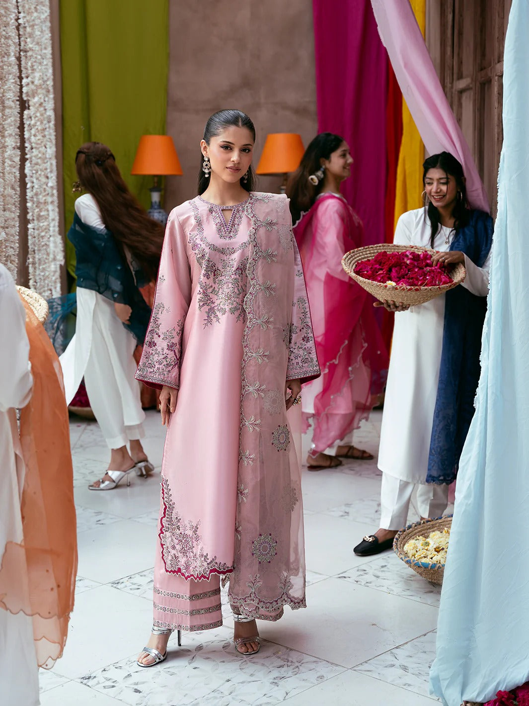 Allys Sheesha Silk Hand work and Embroidered
