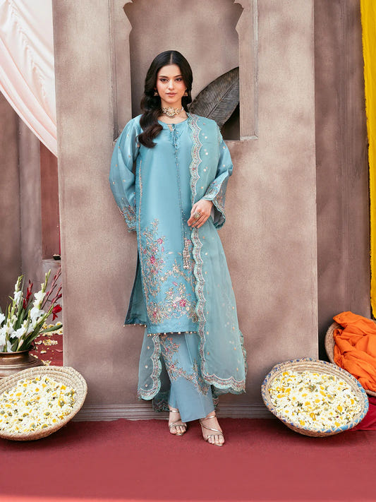 Allys Sheesha Silk Hand work and Embroidered (Style 3) - Pakistani Designer Outfit by Eastern Clozet