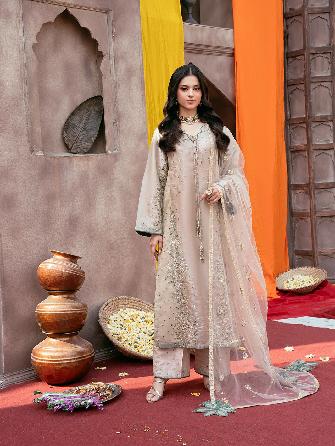 Allys Sheesha Silk Hand work and Embroidered