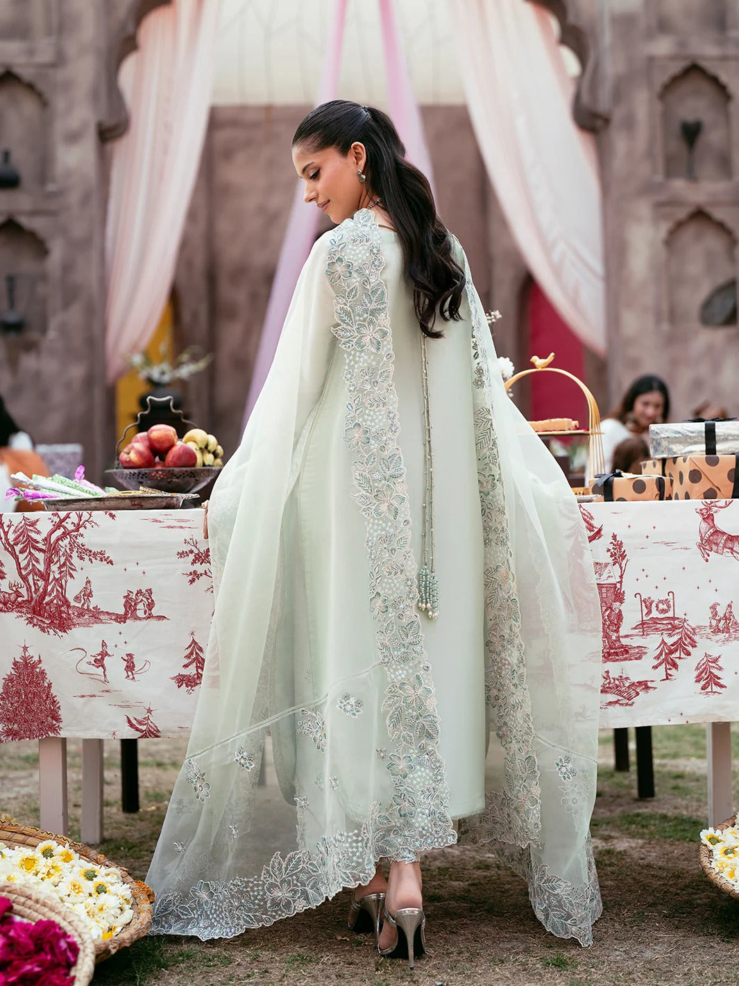 Allys Sheesha Silk Hand work and Embroidered