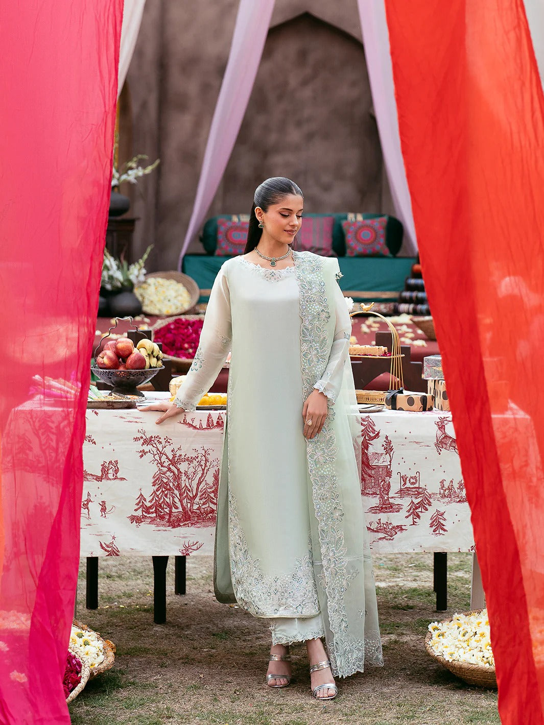 Allys Sheesha Silk Hand work and Embroidered