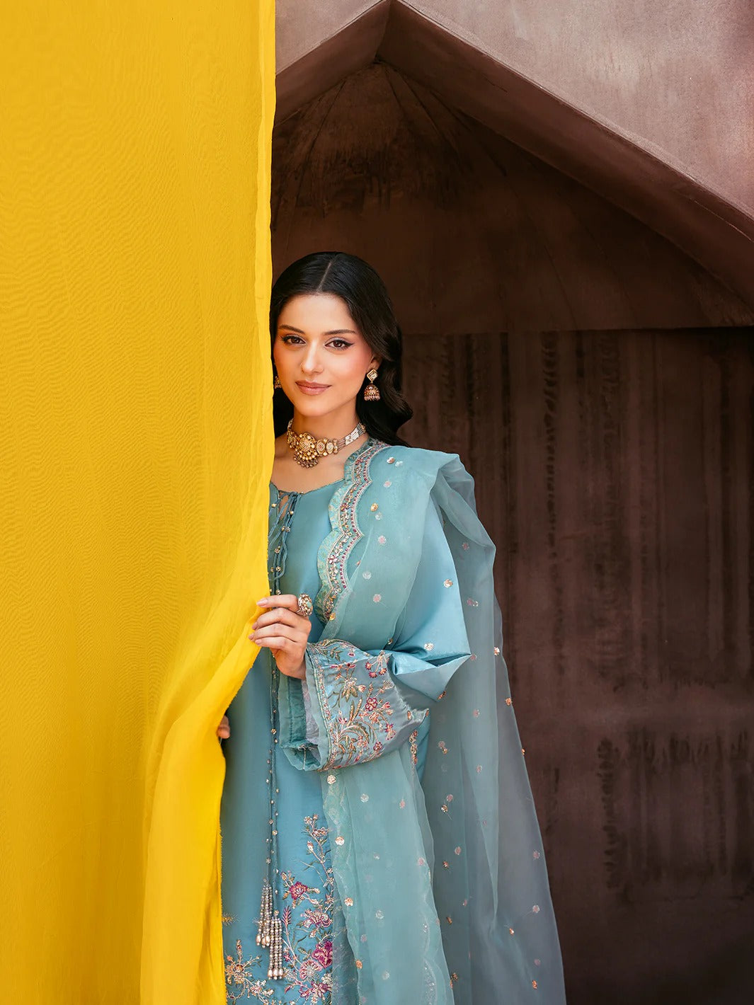 Allys Sheesha Silk Hand work and Embroidered