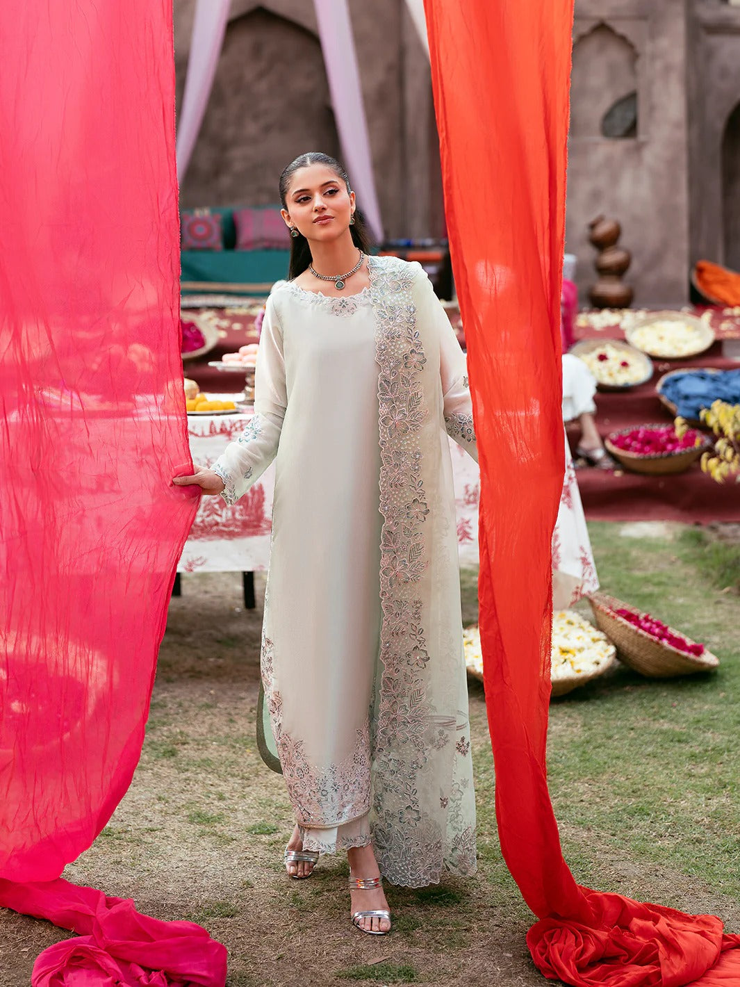 Allys Sheesha Silk Hand work and Embroidered