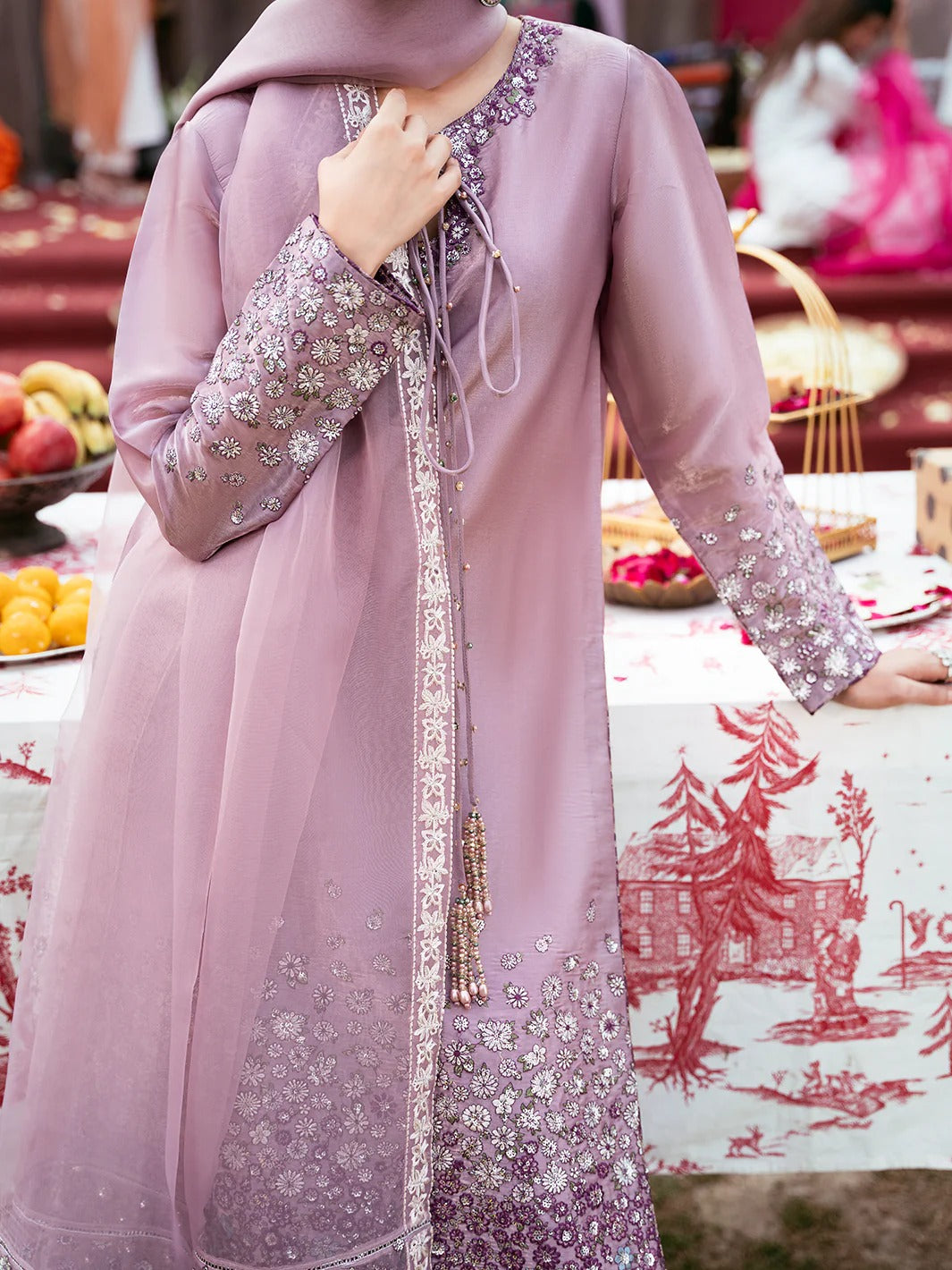 Allys Sheesha Silk Hand work and Embroidered