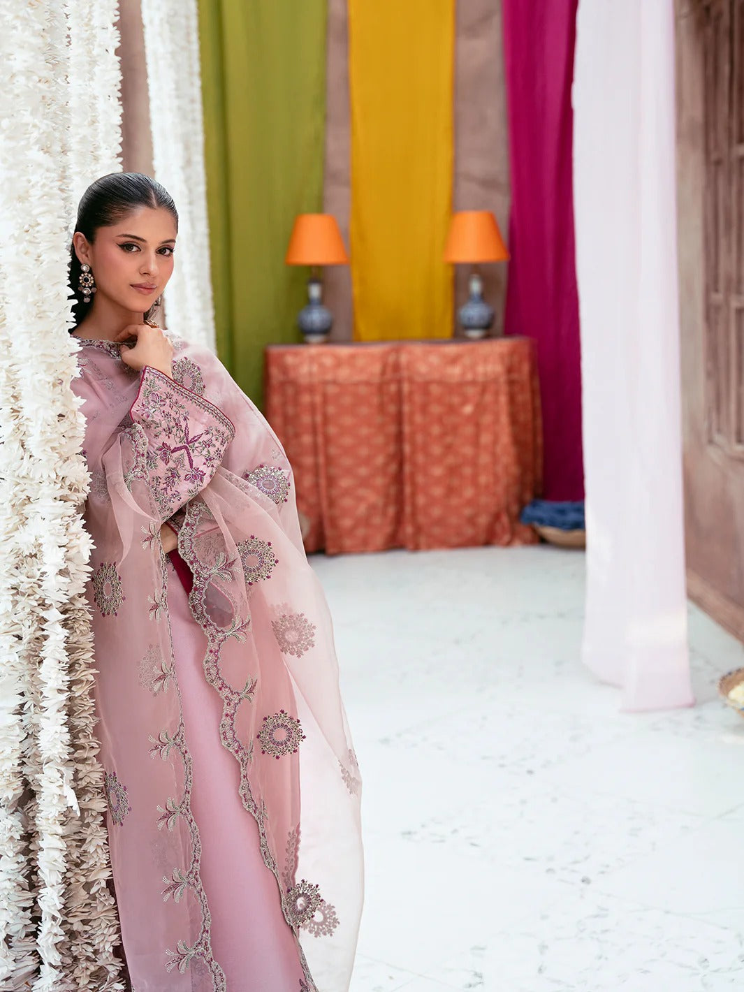 Allys Sheesha Silk Hand work and Embroidered