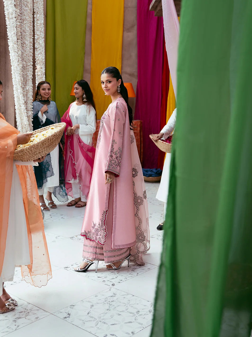 Allys Sheesha Silk Hand work and Embroidered