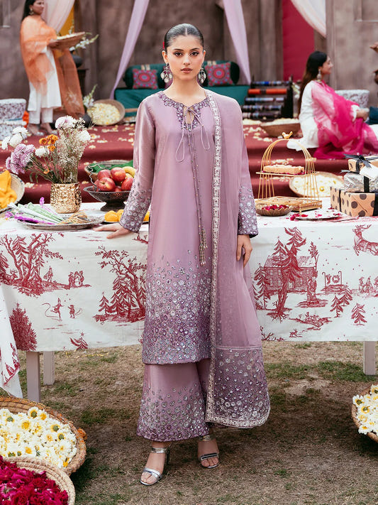 Allys Sheesha Silk Hand work and Embroidered (Style 2) - Pakistani Designer Outfit by Eastern Clozet